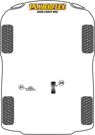 Vodicí kolík kola PowerAlign Polyuretanové pouzdro Powerflex Road Series Alpine A110 (2017 on) PF99-512-15