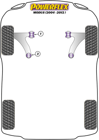Přední rameno Přední pouzdro Polyuretanové pouzdro Powerflex Road Series Renault Modus (2004-2012) PFF60-901