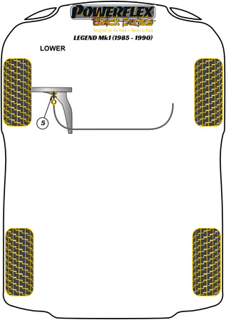 Pouzdro spojky stabilizátoru Polyuretanové pouzdro Powerflex Black Series Honda Legend Mk1 (1985-1990) PFF25-105BLK