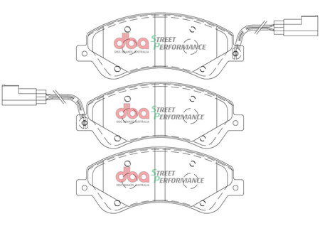 Přední brzdové destičky DBA Brake Pads Street Performance - DB1967SP FORD Tourneo Transit 3rd Gen 250 260 280 300 330 350