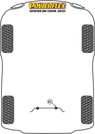 Pouzdro zadního stabilizátoru 19,3 mm Polyuretanové pouzdro Powerflex Road Series Hyundai Genesis BH (2008 - 2012) PFR26-113-19.3