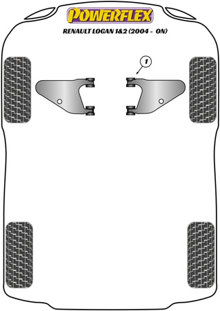 Vodicí kolík kola PowerAlign Polyuretanové pouzdro Powerflex Road Series Renault Logan I & II inc Stepway (2004 - ON) PF99-512-15