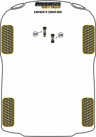 Držák s nižším točivým momentem - Track/Msport Polyuretanové pouzdro Powerflex Black Series Renault Espace V (2015 on) PFF60-8026BLK