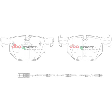 Zadní brzdové destičky DBA Brake Pads Street Performance Hawk HB458x.642 - DB1694SP BMW 5 Series E60 520 523 525 530 E61 X 4WD E60 E61 xDrive 6 E63 630 E64