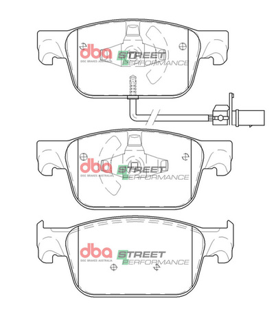 Přední brzdové destičky DBA Brake Pads Street Performance - DB15106SP AUDI A4 Allroad quattro Mk2 B9 A5