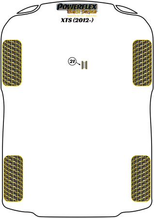 Zadní montážní vložka motoru Polyuretanové pouzdro Powerflex Black Series Cadillac XTS (2012 - ON) PFF80-1421BLK