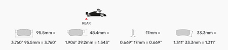 Zadní brzdová destička Ferodo Racing DS1.11 FCP1975W MINI R50,R53 R55 R56 R57 CLUBMAN CLUBVAN Convertible Coupe R58 Roadster R59,