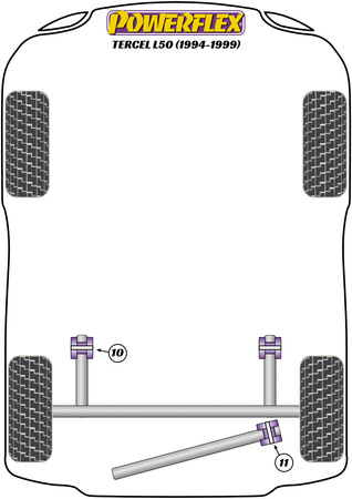 Pouzdro pro montáž zadního nosníku Polyuretanové pouzdro Powerflex Road Series Toyota Tercel L50 (1994-1999) PFR76-409