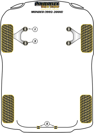 Pouzdro zadního stabilizátoru 16 mm Polyuretanové pouzdro Powerflex Black Series Ford Mondeo Models  Mondeo MK1/2 (1992 - 2000) PFR19-210-16BLK