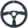 Kožený volant QSP 3paprskový 350mm plochý