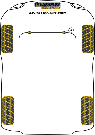 Přední pouzdro stabilizátoru 23,2 mm  Polyuretanové pouzdro Powerflex Black Series Hyundai Santa Fe Models Santa Fe DM (2012 - 2017) PFF26-103-23.2BLK