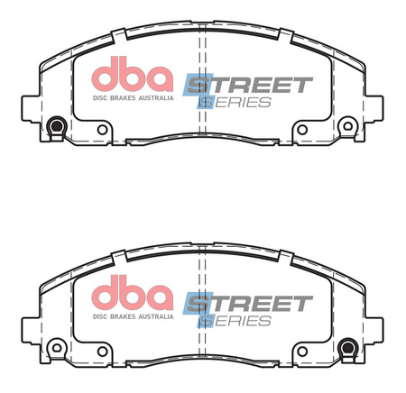 Přední brzdové destičky DBA Brake Pads Street Series Ceramic - DB15038SS CHRYSLER UK Grand Voyager USA FIAT Freemont JEEP Wrangler JL LANCIA