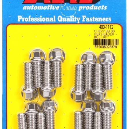 Sady čepů pro záhlaví ARP 400-1112 BB Chevy SS hex header bolt kit Chevrolet Big Block