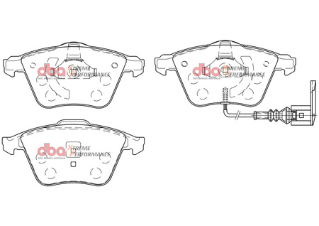 Přední brzdové destičky DBA Brake Pads Xtreme Performance Hawk HB625x.760 - DB2402XP AUDI S3 8P TT quattro 8J TTS VOLKSWAGEN Golf Mk6