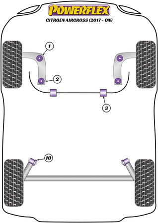 Přední pouzdro stabilizátoru 21 mm Polyuretanové pouzdro Powerflex Road Series Citroen C3 Models  C3 Aircross (2017 - ON) PFF50-503-21