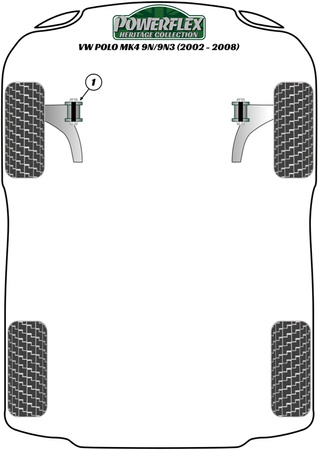 Přední lichoběžníkové rameno 30mm Polyuretanové pouzdro Powerflex Heritage Collection Volkswagen Polo Polo MK4 9N/9N3 (2002 - 2008) PFF85-201H