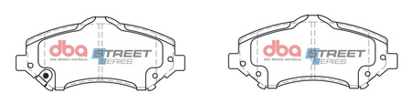 Přední brzdové destičky DBA Brake Pads Street Series Ceramic - DB2002SS CHRYSLER UK Grand Voyager USA DODGE Journey Nitro FIAT Freemont JEEP Cherokee Wrangler JK LANCIA