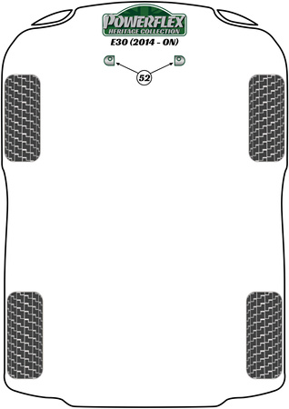 Odsazená sada pro montáž spodního chladiče Polyuretanové pouzdro Powerflex Heritage Collection Venucia E30 (2014 - ON) PFF5-4652H