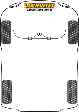 Sada šroubů odklonu PowerAlign (12mm x 60mm) Polyuretanové pouzdro Powerflex road+black Fiat Ulysse (1994 - 2002) PFA100-12
