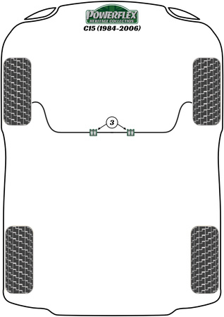 Pouzdro stabilizátoru 23mm Polyuretanové pouzdro Powerflex Heritage Collection Citroen C15 (1984-2006) PFF50-215-23H