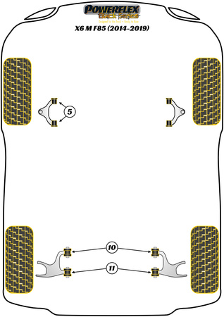 Přední pouzdro zadního spodního ramene Polyuretanové pouzdro Powerflex Black Series BMW X Series X6 Series X6 M F86 (2014-2019) PFR5-710BLK