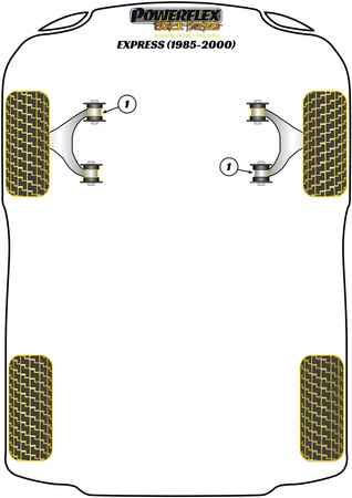 Přední spodní pouzdro lichoběžníkového ramene Polyuretanové pouzdro Powerflex Black Series Renault Express (1985 - 2000) PFF60-101BLK