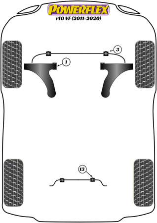 Pouzdro zadního stabilizátoru 19,3 mm Polyuretanové pouzdro Powerflex Road Series Hyundai i40 (2011 - 2020) PFR26-113-19.3
