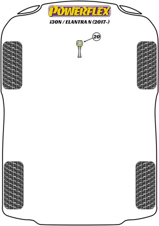 Tuleja Poliuretanowa Powerflex Hyundai i30 PD inc N (2016- ) PFF26-120 Nr na diagramie: 20