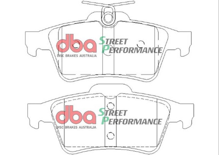 Zadní brzdové destičky DBA Brake Pads Street Performance Hawk HB478x.605 - DB1763SP CADILLAC BLS CITROEN C5 DAIMLER Super Eight V8 FORD Aust NZ C-Max Mk1 Mk2 Focus Mk3 CC Grand Kuga Tourneo Connect Transit HOLDEN JAGUAR S-Type XF X250 Sportbrake XJ XJ6
