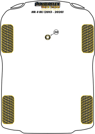 Spodní vložka držáku motoru Polyuretanové pouzdro Powerflex Black Series Honda HR-V RU (2013 - 2020) PFF25-420BLK