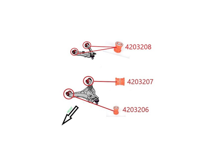 Přední spodní rameno tlumiče - zadní - MPBS: 4203207 Pajero III Pajero IV