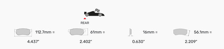 Zadní brzdová destička Ferodo Racing DS2500 FRP3162H TESLA MODEL 3,