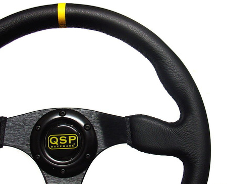 Kožený volant QSP 3paprskový 350mm plochý