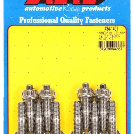 Sady čepů pro záhlaví ARP 434-1401 ARP Head Stud Kit Chevy SB 6.2L LT1 SS 12PT Chevrolet LS Gen V