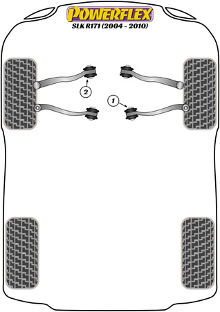 Přední horní část paže, vnitřní pouzdro kolečko nastavitelné Polyuretanové pouzdro Powerflex Road Series Mercedes-Benz SLK R171 (2004-2010) PFF40-502G