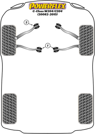 Vodicí kolík kola PowerAlign Polyuretanové pouzdro Powerflex Road Series Mercedes-Benz C-CLASS W204/C204 inc AMG (2008-2015) PF99-514-15