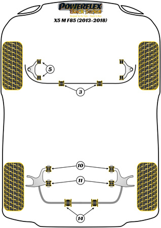 Zadní spodní rameno Zadní pouzdro Polyuretanové pouzdro Powerflex Black Series BMW X Series X5 Series X5 M F85 (2013-2018) PFR5-711-16BLK