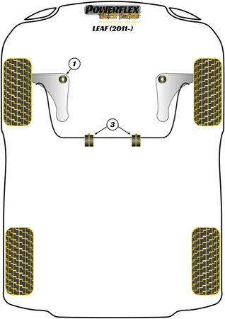 Přední pouzdro stabilizátoru 21 mm  Polyuretanové pouzdro Powerflex Black Series Nissan Leaf (2011 on ) PFF46-803-21BLK