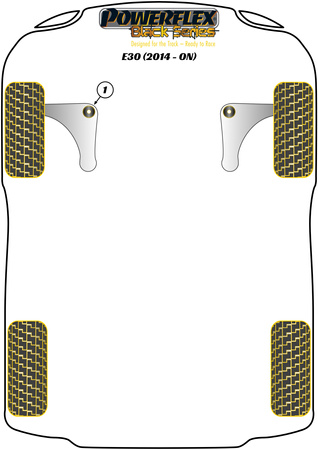 Přední lichoběžníkové rameno Přední pouzdro Polyuretanové pouzdro Powerflex Black Series Venucia E30 (2014 - ON) PFF46-801BLK