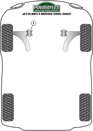 Pouzdro pro horní montáž přední vzpěry -10mm Polyuretanové pouzdro Powerflex Heritage Collection Volkswagen Jetta Models Jetta MK4 A4 (1999-2005) Jetta MK4 A4 4Motion (1999-2005) PFF85-431H