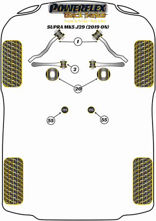 Pouzdro uchycení převodovky (Motorsport) Polyuretanové pouzdro Powerflex Black Series Toyota Supra Mk5 A90/J29 (2019 -) PFF5-4655BLK