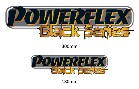 POWERFLEX NÁLEPKA 300 mm - 25 BALENÍ Polyuretanové pouzdro Powerflex Road Series Promotional Items VINYL STICKERS STICKER300-BLK