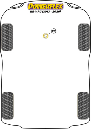 Spodní vložka držáku motoru Polyuretanové pouzdro Powerflex Road Series Honda HR-V RU (2013 - 2020) PFF25-420