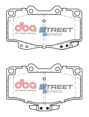 Přední brzdové destičky DBA Brake Pads Street Series Ceramic - DB1149SS TOYOTA Aust NZ 4 Runner LN130 VZN185 Hi-Lux KDN165 LN105 LN165 RN YN106 Hilux Surf KZN185 LN106 LN131 LN167 LN170 LN172 RZN185 VZV130 VZV185 Landcruiser HZJ70 HZJ73 HZJ75 KDJ90 KDJ95