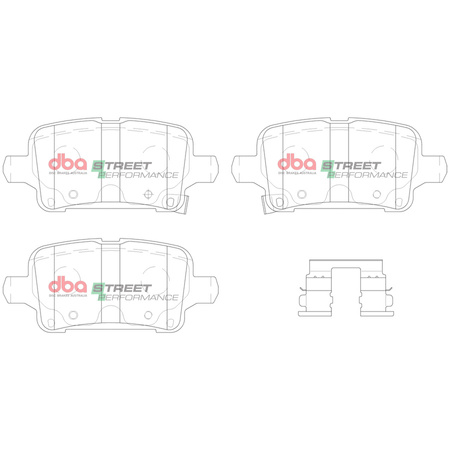 Zadní brzdové destičky DBA Brake Pads Street Performance - DB15018SP OPEL Astra K VAUXHALL