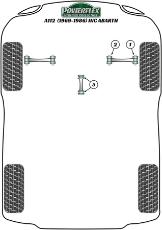 Vnější pouzdro ramene předního pásu Polyuretanové pouzdro Powerflex Heritage Collection Autobianchi A112 inc Abarth (1969 - 1986) PFF4-201H