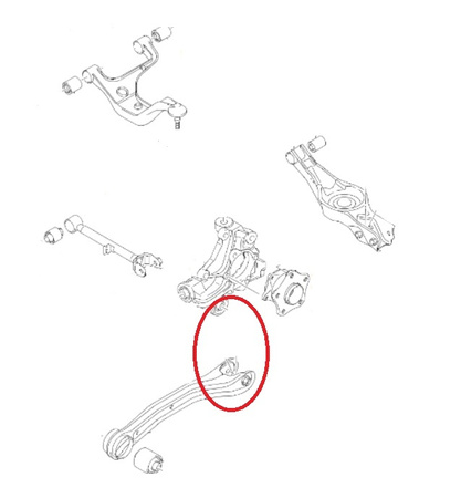 Zadní pouzdro čepu řízení (spodní) MPBS: 6002135 Suzuki Grand Vitara II