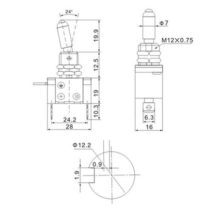 Přepínač ON / OFF s LED 20A IRP