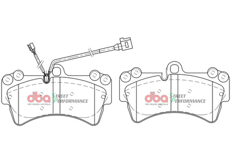 Přední brzdové destičky DBA Brake Pads Street Performance Hawk HB501x.625 - DB7878SP AUDI Q7 4L PORSCHE Cayenne 9PA VOLKSWAGEN Touareg 1st Gen