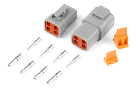 Pouze sada zástrček a kolíků Haltech Deutsch DTP-4 Conn (25 A) - HT-031204